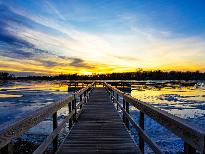 Sunset over Crooked Lake: where the day ends, but the magic is just beginning. Time to break out the s'mores!