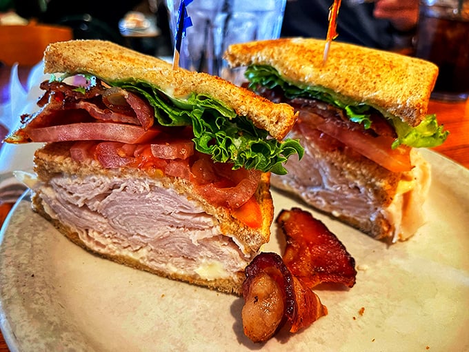 Behold, the sandwich that ate Cincinnati! This towering creation could make the Incredible Hulk say, "I'm full."