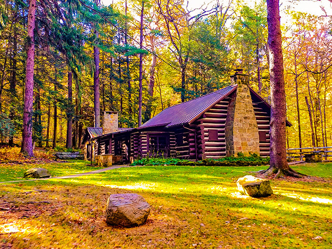 Cabin fever never looked so good! This cozy log haven seems like the ideal spot to pen your next great American novel or perfect your s'mores technique.