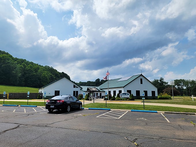 Park it right here! This visitor center looks so welcoming, you might be tempted to ask if they have any vacant rooms.