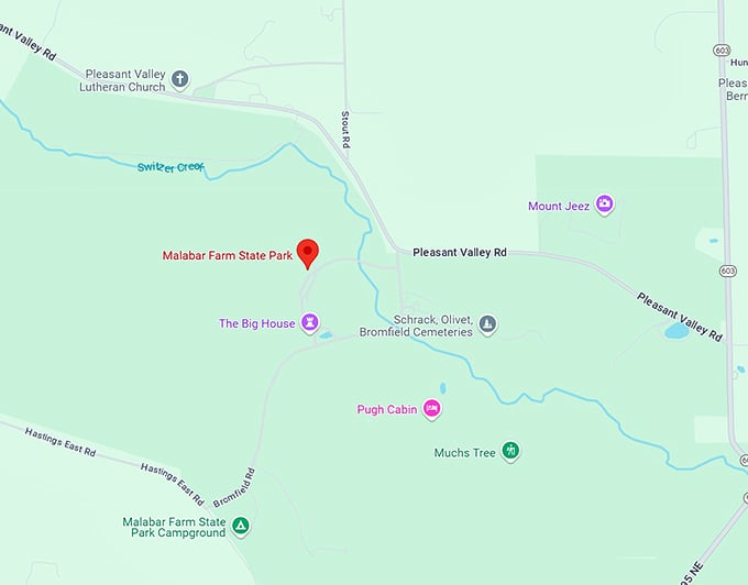 16. malabar farm state park map