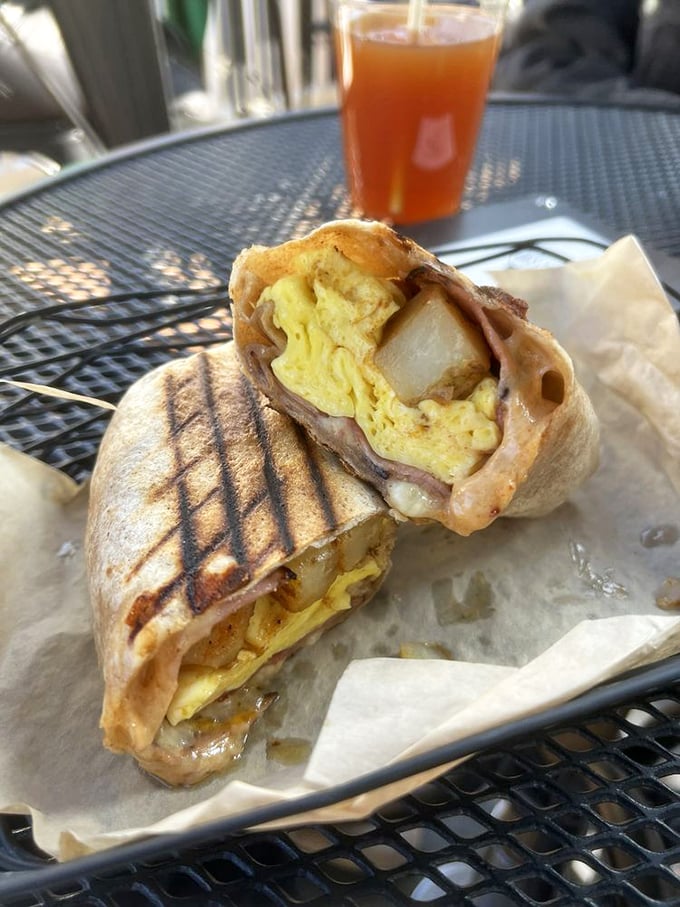 Breakfast burrito, meet your match! This wrap is so stuffed with goodness, it's like a flavor fiesta in every bite.