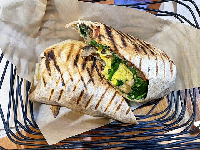 Green machine dream! This wrap is so fresh and vibrant, it's like spring decided to join you for breakfast.