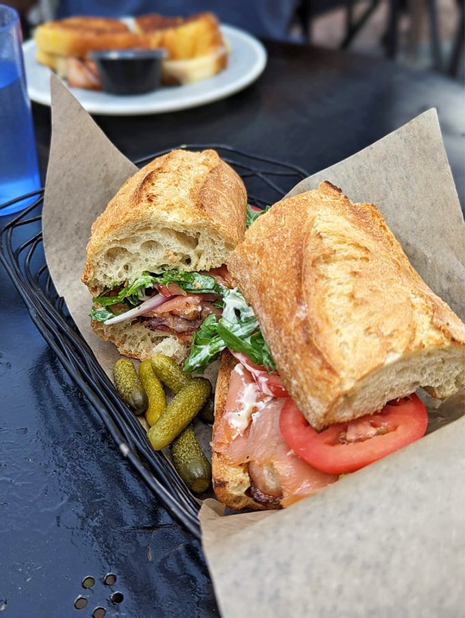 The club sandwich got a Vermont-style upgrade! Packed with smoky salmon and fresh veggies, it's like a New England clambake in sandwich form.