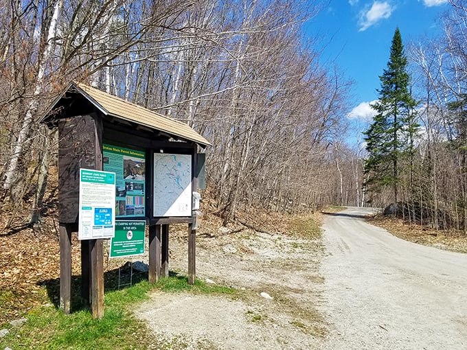 Your adventure starts here! This info board is like GPS for hikers – minus the robotic voice telling you to make a U-turn.