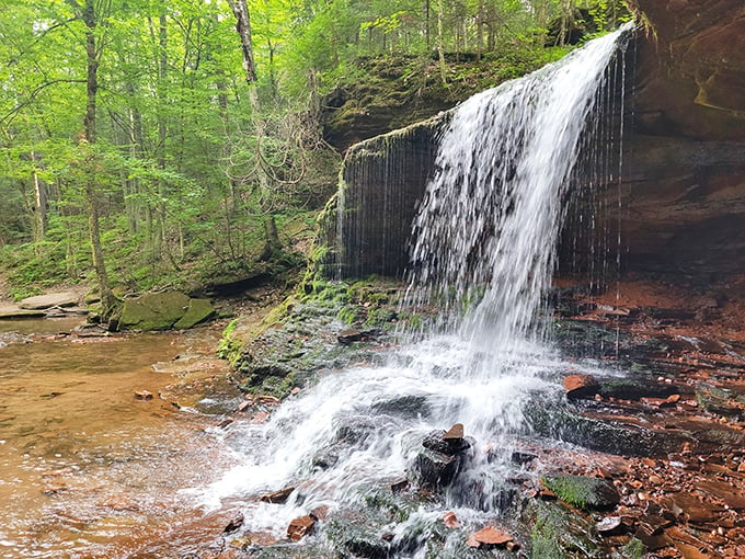 Water ballet, anyone? The falls perform a graceful dance over ancient rocks, inviting visitors to pause and marvel at nature's choreography.