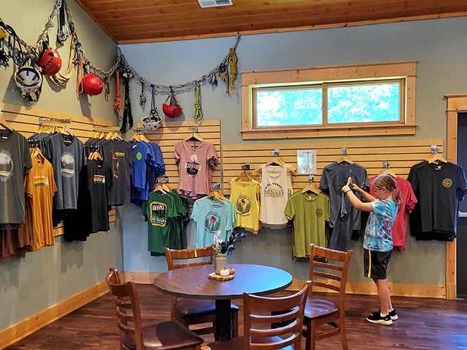 Wear your adventure on your sleeve... literally! This merchandise corner lets you take home a piece of the thrill, minus the harness marks.