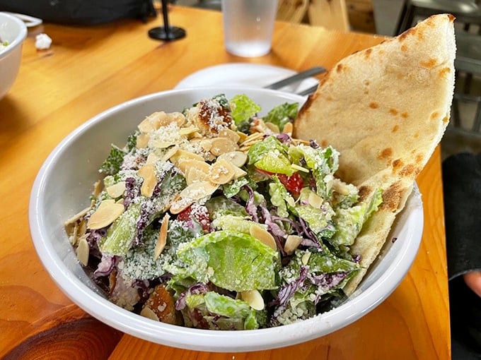 Caesar, meet Ohio! This salad looks so fresh and crisp, it might just start a vegetable revolution.