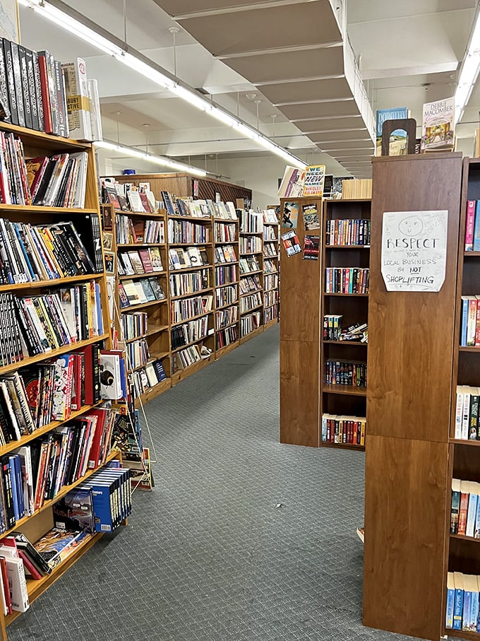 Navigate these literary lanes with care – you might just stumble upon your next favorite read or vinyl treasure.