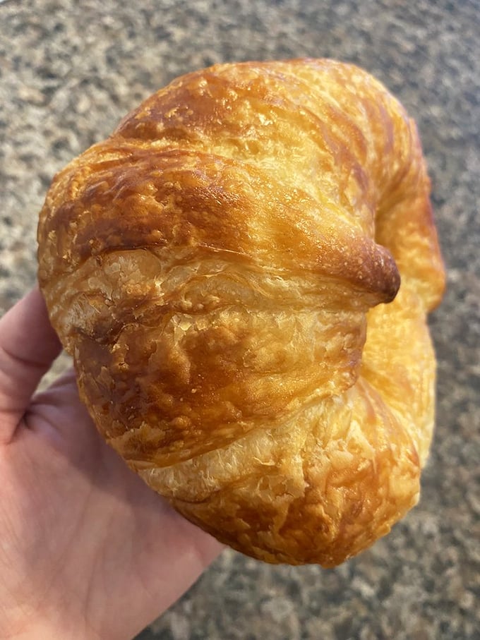 A close-up that shows why Beach Pea's croissants have achieved cult status - layers so delicate they practically whisper "bonjour." Photo credit: Melanie B.