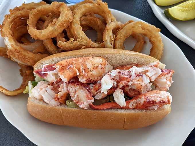 Pure lobster perfection: chunks of sweet meat nestled in a toasted roll, proving sometimes the simplest things are the most extraordinary. Photo credit: Jesse Chang