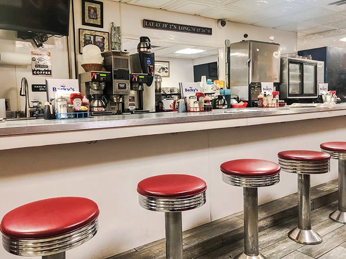 The heart of any great diner - a counter where stories are shared over steaming coffee and the promise of comfort food. Photo credit: Elizabeth Eubanks