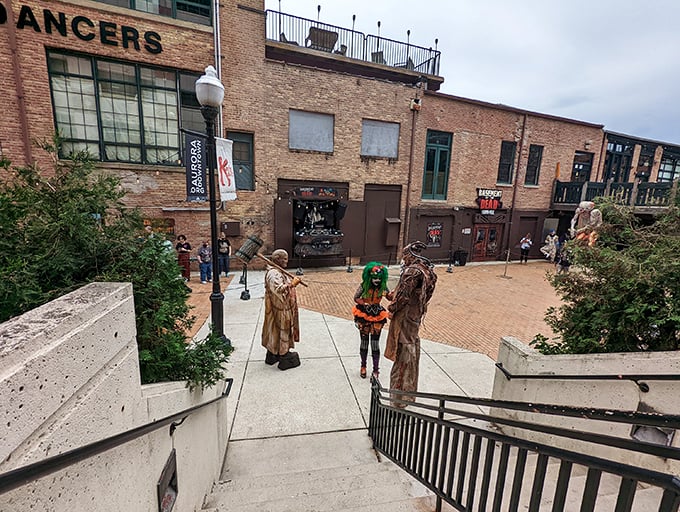 Trick or treat? More like trick AND retreat! These ghouls look ready for a zombie dance-off. Photo credit: Sophie Sazo