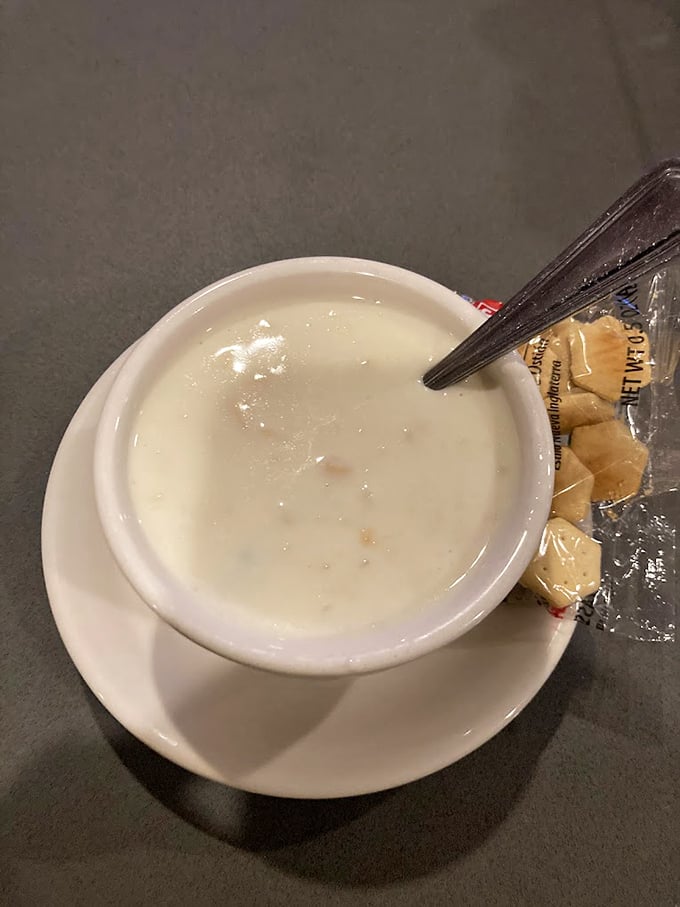 Creamy, rich, and loaded with tender clams, this bowl of New England clam chowder warms both body and soul. Photo credit: Sheridon Elliston