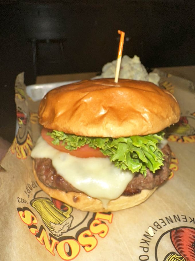 A towering cheeseburger that shows Alisson's knows its way around turf just as well as surf. Photo credit: Ashley S.