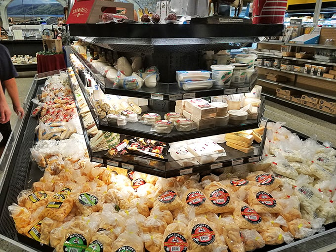 A cornucopia of curds! From classic cheddars to exotic blends, this cheese counter is where dreams of the perfect cheese board come true.