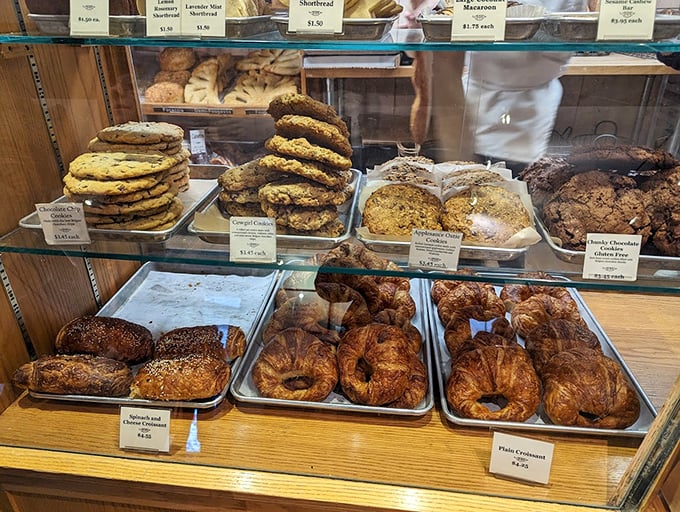 Cookie monsters, rejoice! These treats are big enough to use as frisbees, but trust me, you'll want to eat them instead. The croissants? Pure buttery bliss. Photo credit: Alex Seagull