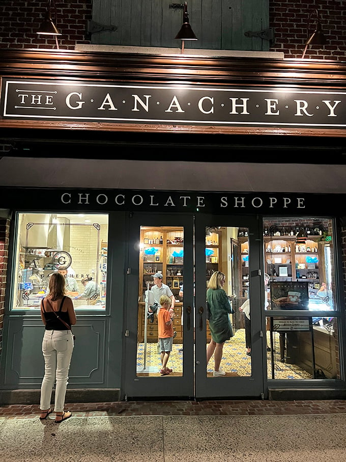 Chocolate fit for royalty! The Ganachery's sophisticated interior hints at the cocoa treasures within.