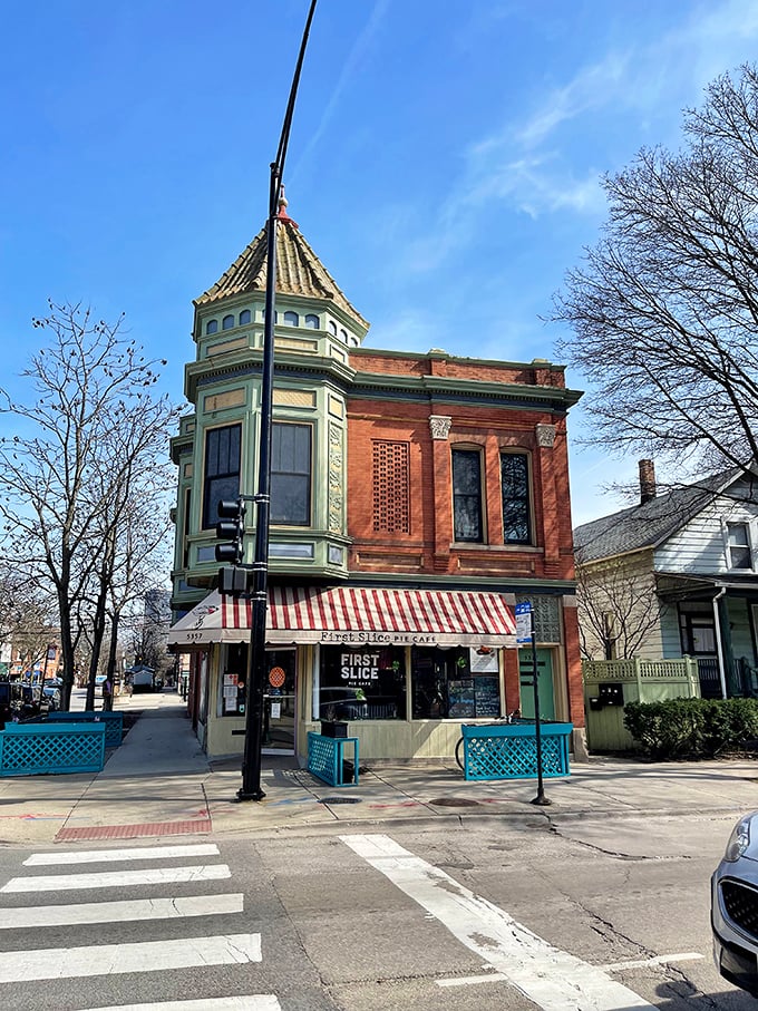 First Slice Pie Cafe: Turrets and tarts, oh my! This whimsical corner spot serves up slices with a side of storybook charm.