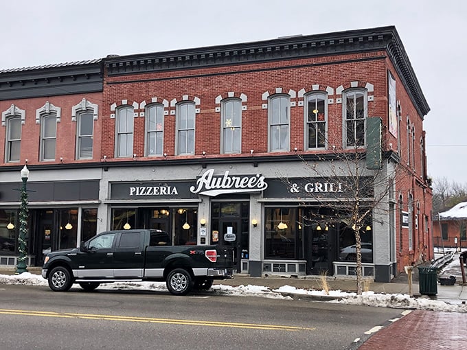 Aubree's: Where historic charm meets hunger-busting deliciousness. This beautiful brick building houses some serious pizza magic. Photo credit: Photomate