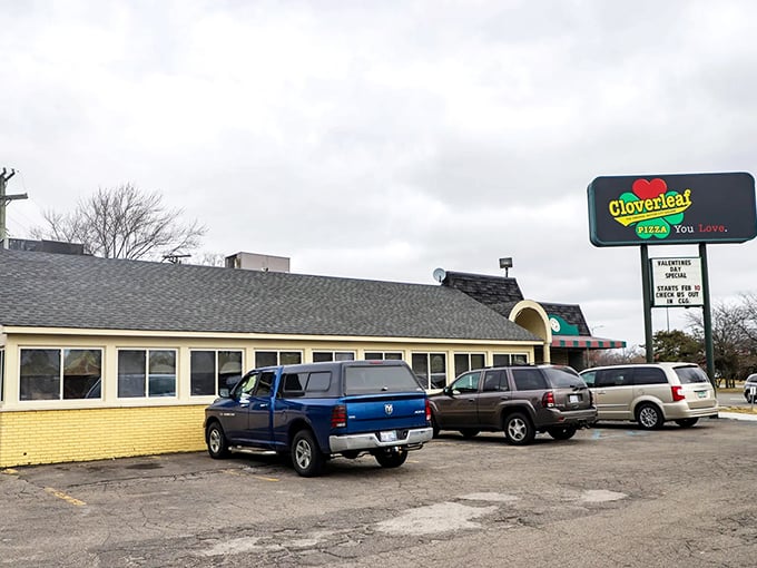 Cloverleaf: The granddaddy of Detroit-style pizza. This unassuming exterior hides decades of cheesy, crusty perfection. Photo credit: Detroit Free Press