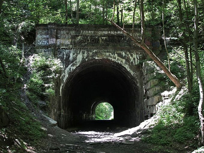 Tunnel vision gets spooky! Moonville's portal to the past is darker than your coffee on a Monday morning.