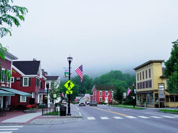 Stowe's church steeple: Reaching skyward like a gentle reminder that sometimes, the best views are right in town.