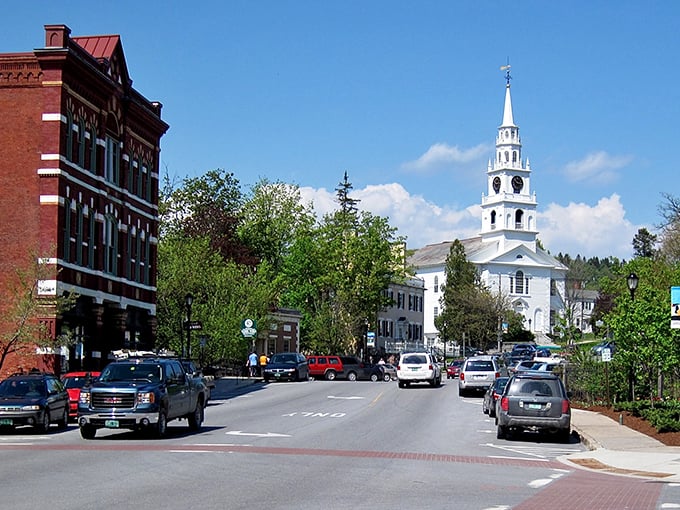 Middlebury's Main Street: A slice of Norman Rockwell's America, with a side of college-town energy.