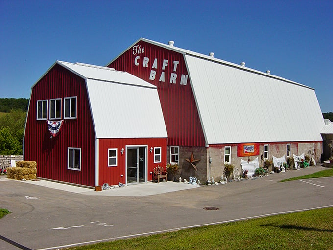 The Craft Barn: Where rustic charm meets artistic flair. This red beauty is like a Pinterest board come to life!