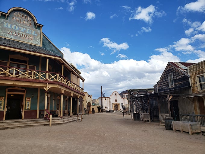 Main Street, USA meets Tombstone! This town square's got more charm than a snake oil salesman and twice the authenticity.