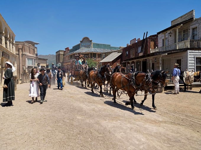 Giddy up, time travelers! These streets have seen more action than John Wayne's six-shooter – and you're part of the story now.