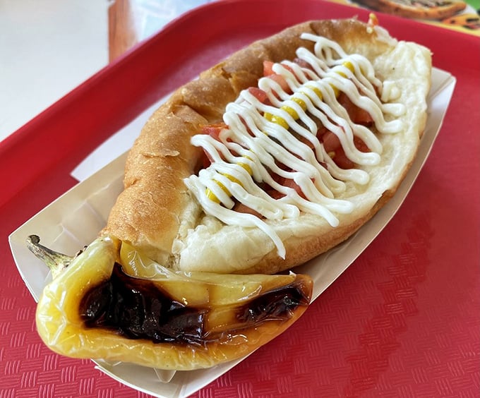 The Sonora Dog: where bacon meets brilliance. It's like someone took all your favorite foods and said, "Let's party in a bun!"