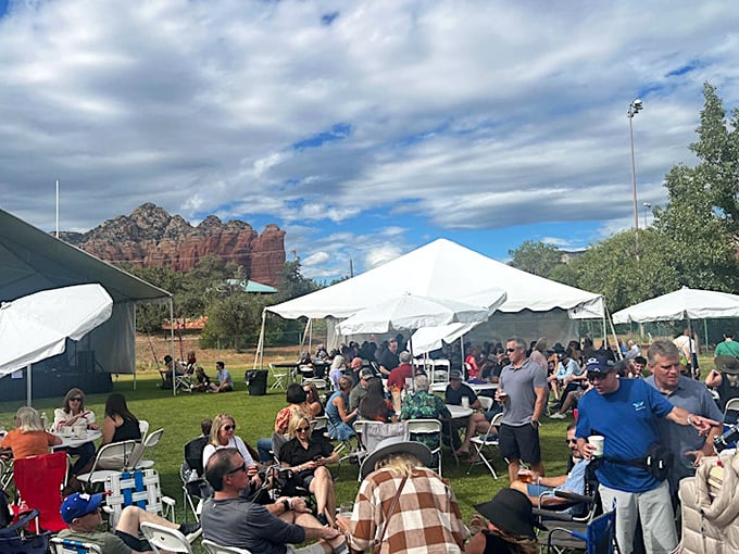 Wine, food, and friends under the Arizona sky. It's like Woodstock for wine lovers, minus the mud and plus comfy chairs.