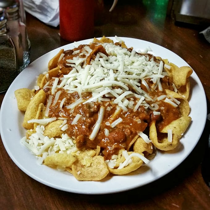 Behold, the Chili Cheese Fritos – a crunchy, cheesy, chili-topped masterpiece that laughs in the face of utensils. Napkins are your new best friend.