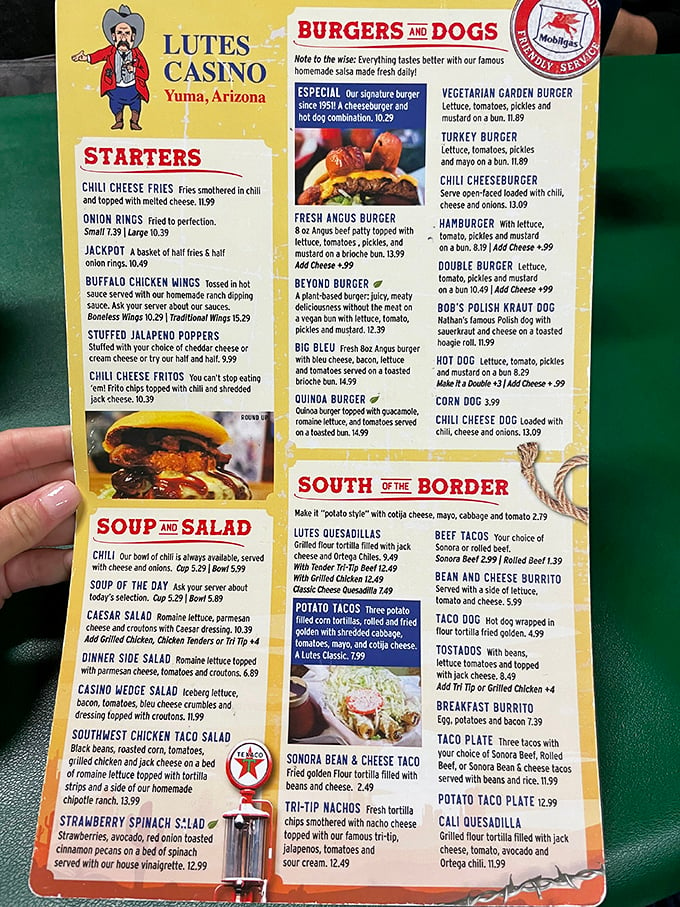 Decisions, decisions! This menu is a treasure map of comfort food delights. Pro tip: Come hungry, leave happy (and maybe a little dazed).