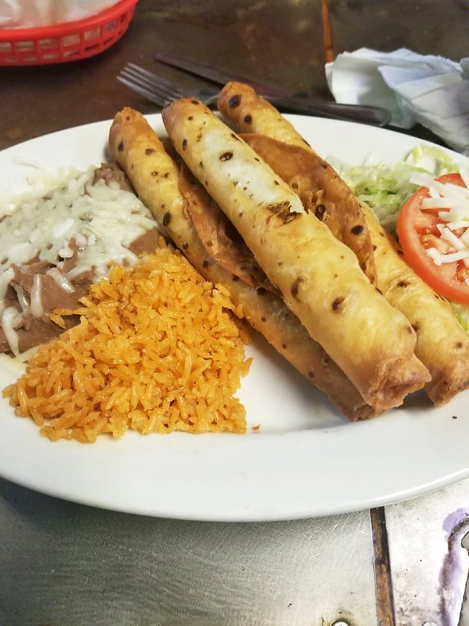 The full monty of Mexican-inspired delights! This plate is a flavor fiesta that'll have your taste buds doing the cha-cha.