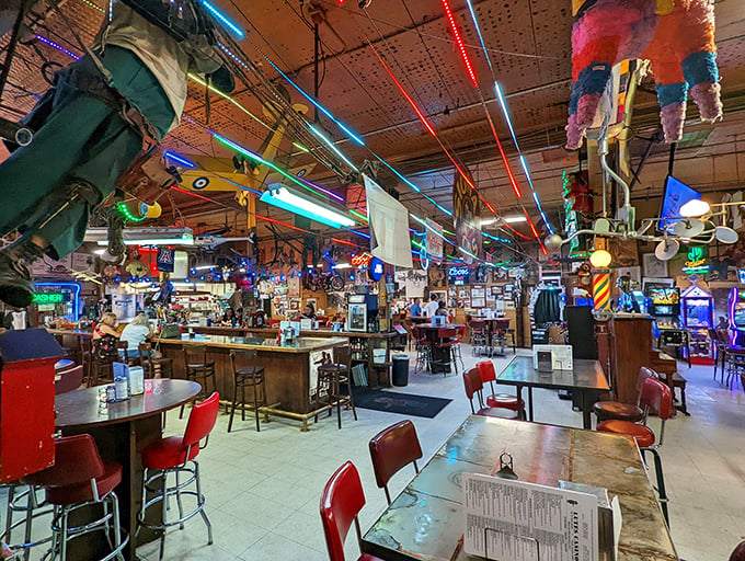 Where everybody knows your name – or at least pretends to! The bar at Lutes is like Cheers, but with more neon and cowboy hats.