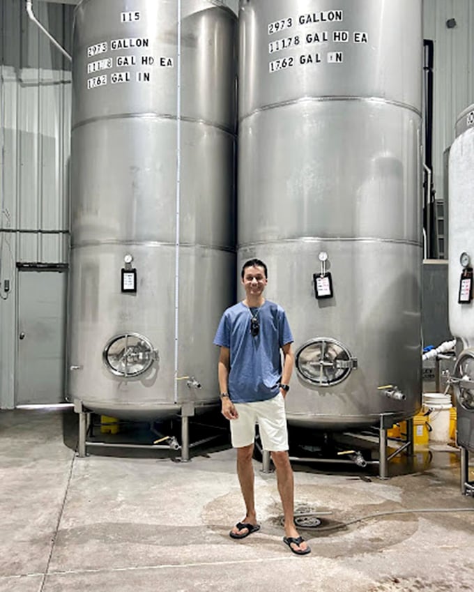 Size matters, especially when it comes to wine. These towering tanks are like the Transformers of the wine world – more than meets the eye!