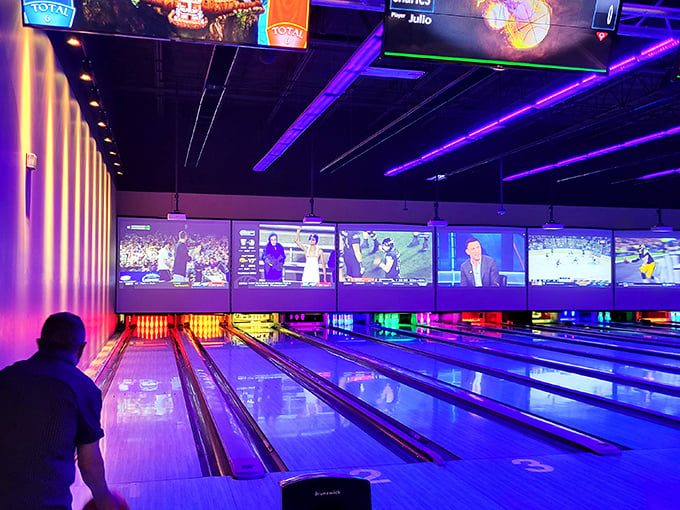 Bowling alleys have come a long way since "The Big Lebowski." These lanes are so sleek, you'll feel like you're in a sci-fi sports movie.