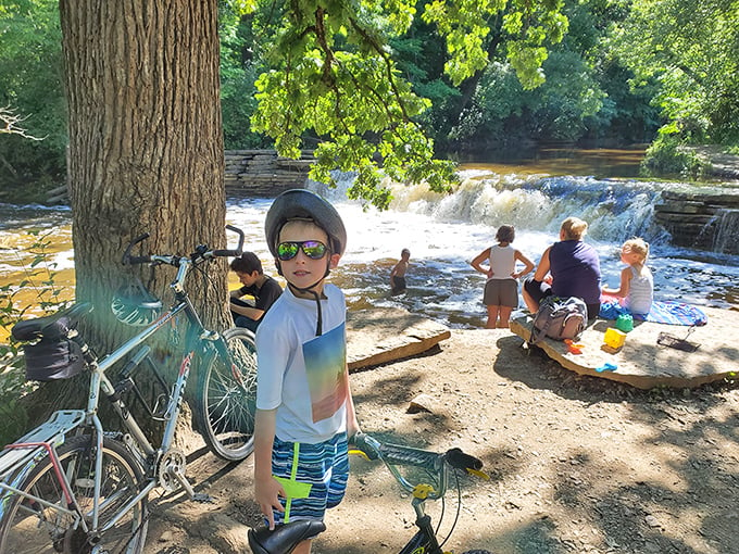 Splash zone ahead! Visitors cool off in nature's own infinity pool, proving that the best water parks don't need admission tickets or snack bars.