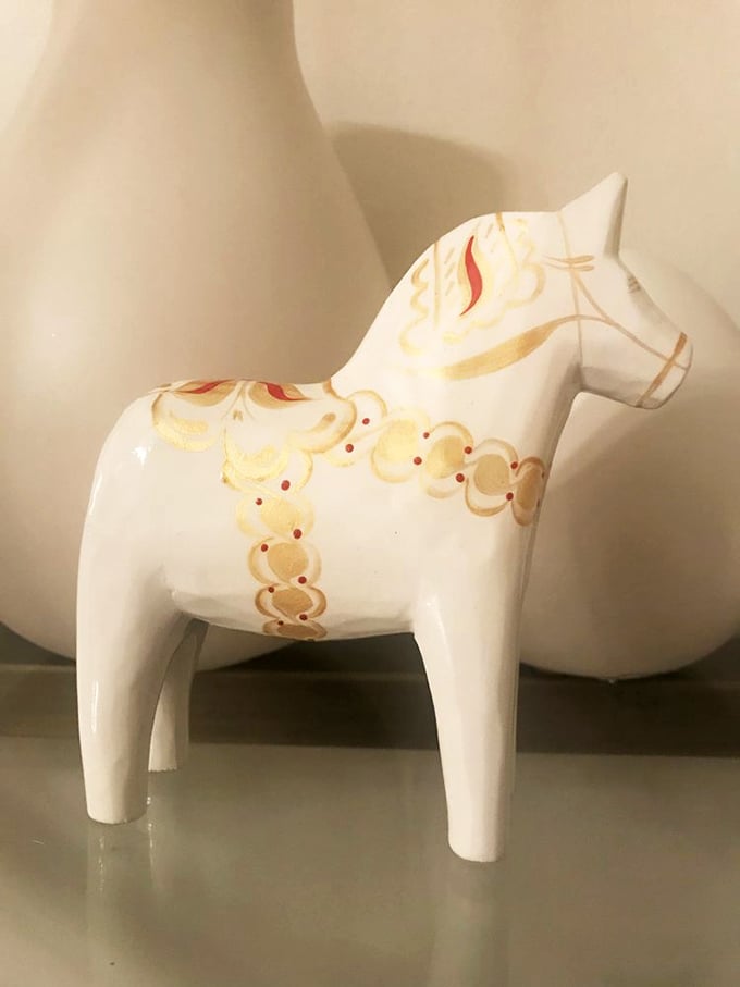 Neigh-ver fear, equine enthusiasts! This dapper Dala horse brings Swedish charm to your shelf without the hay bills.