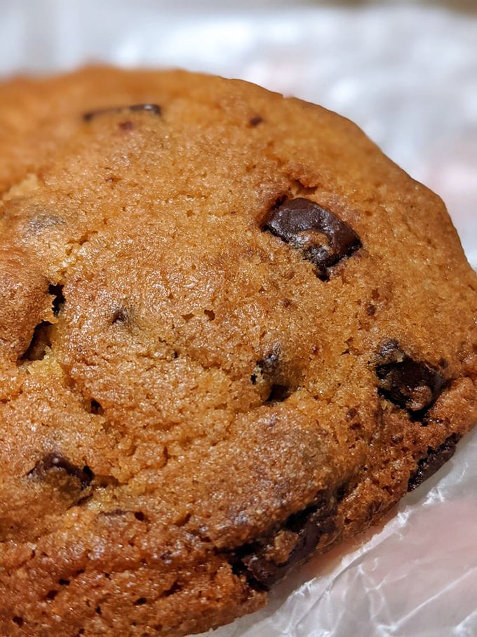 Chocolate chip perfection! This cookie is the Goldilocks of treats - not too crispy, not too soft, but just right for dunking.