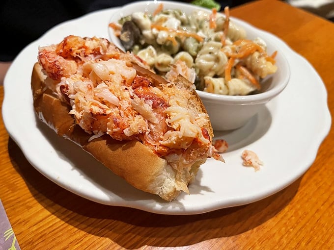 Lobster lovers, rejoice! This sandwich is bursting with sweet, succulent meat. It's like the ocean decided to give you a big, delicious hug.