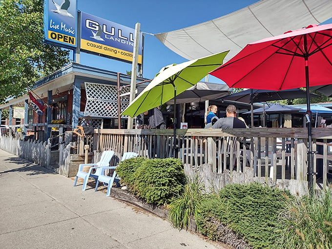 Gull Landing: Where "coastal casual" isn't just a dress code, it's a way of life. Umbrellas optional, good vibes mandatory.