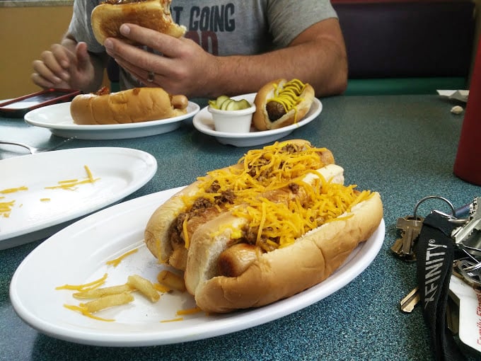 Chili overload in the best way possible! This double dog delight is like winning the lottery of lunch – messy, magnificent, and utterly irresistible.