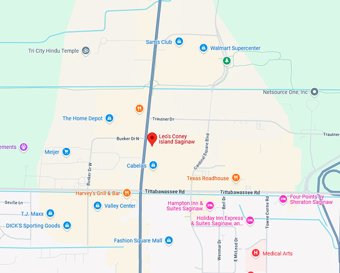 16. leo's coney island saginaw map