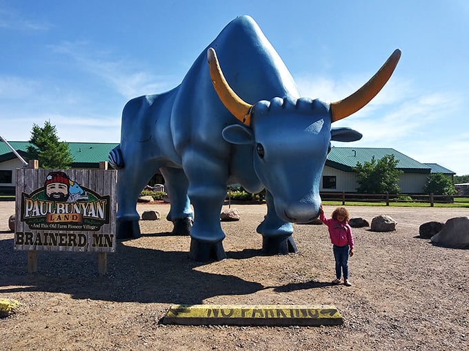 Holy cow! Or should I say, holy ox? Babe the Blue Ox stands guard, ready to make your vacation plans udderly unforgettable.