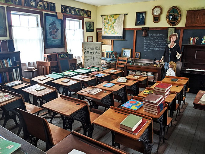 School's in session at the pioneer classroom! It's like "Little House on the Prairie" meets "Stranger Things" - minus the Demogorgon, of course.