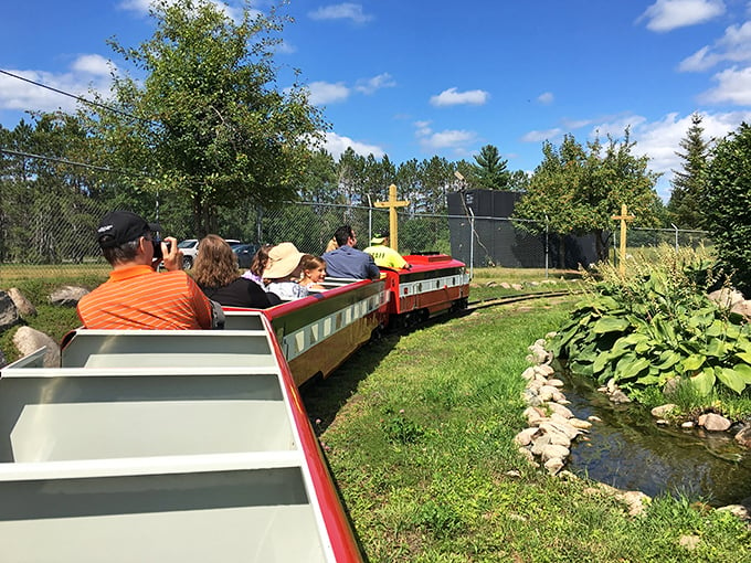 All aboard the Paul Bunyan Express! This mini-train ride is like 