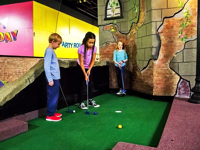 Fore! Or is it five? This mini-golf course is where golf dreams are born and dad jokes flourish. May the best putter win!